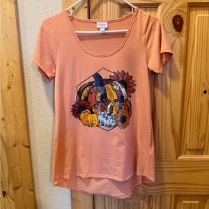 LuLaRoe Orange Pumpkin Graphic Classic Tee